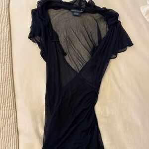 Ralph Lauren Navy Sheer Blouse
